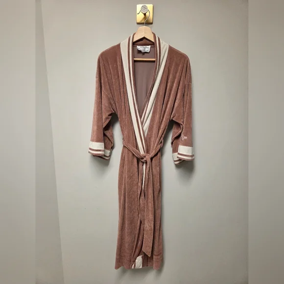 Christian Dior, vintage Mauve Brown and Cream Robe - Picture 10 of 12